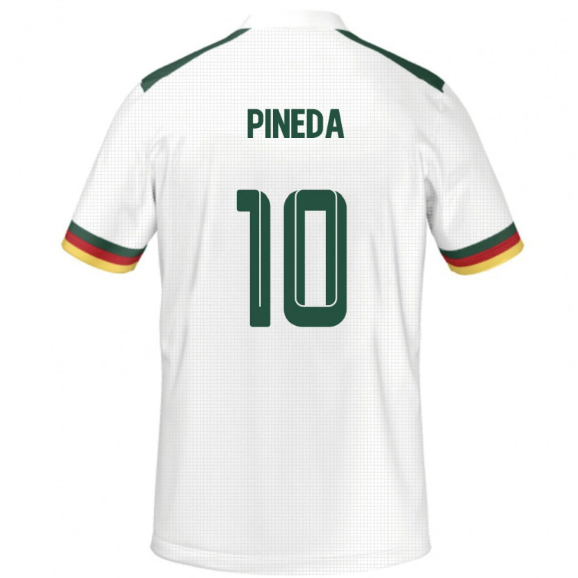 Danxen Homme Maillot Cameroun Etienne Eto O Pineda #10 Blanc Tenues Extérieur 24-26 T-Shirt