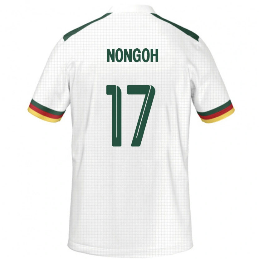 Danxen Homme Maillot Cameroun Samuel Nongoh #17 Blanc Tenues Extérieur 24-26 T-Shirt