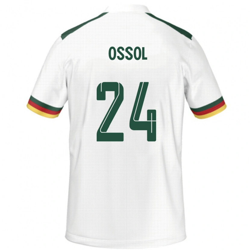 Danxen Homme Maillot Cameroun Kevine Ossol #24 Blanc Tenues Extérieur 24-26 T-Shirt