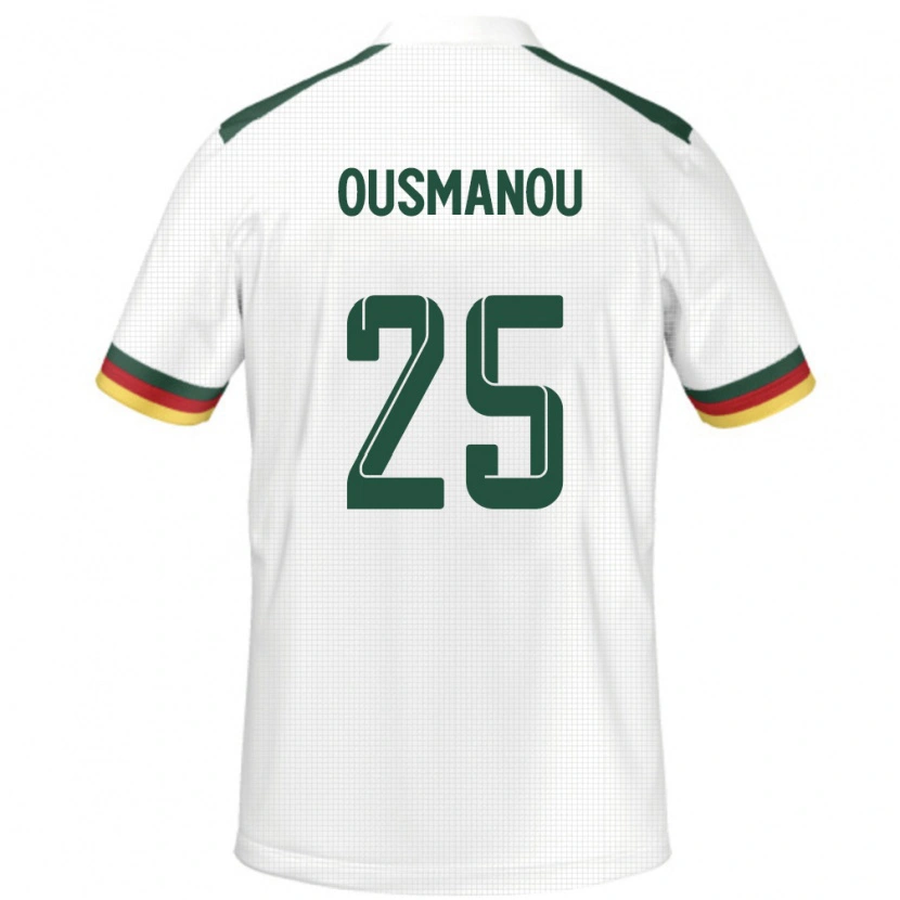 Danxen Homme Maillot Cameroun Doudou Ousmanou #25 Blanc Tenues Extérieur 24-26 T-Shirt