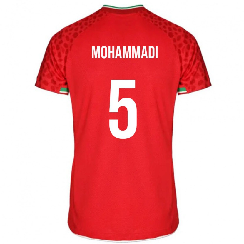 Danxen Homme Maillot Iran Milad Mohammadi #5 Rouge Tenues Extérieur 24-26 T-Shirt