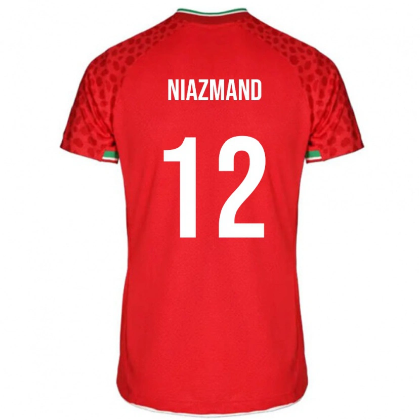 Danxen Homme Maillot Iran Payam Niazmand #12 Rouge Tenues Extérieur 24-26 T-Shirt