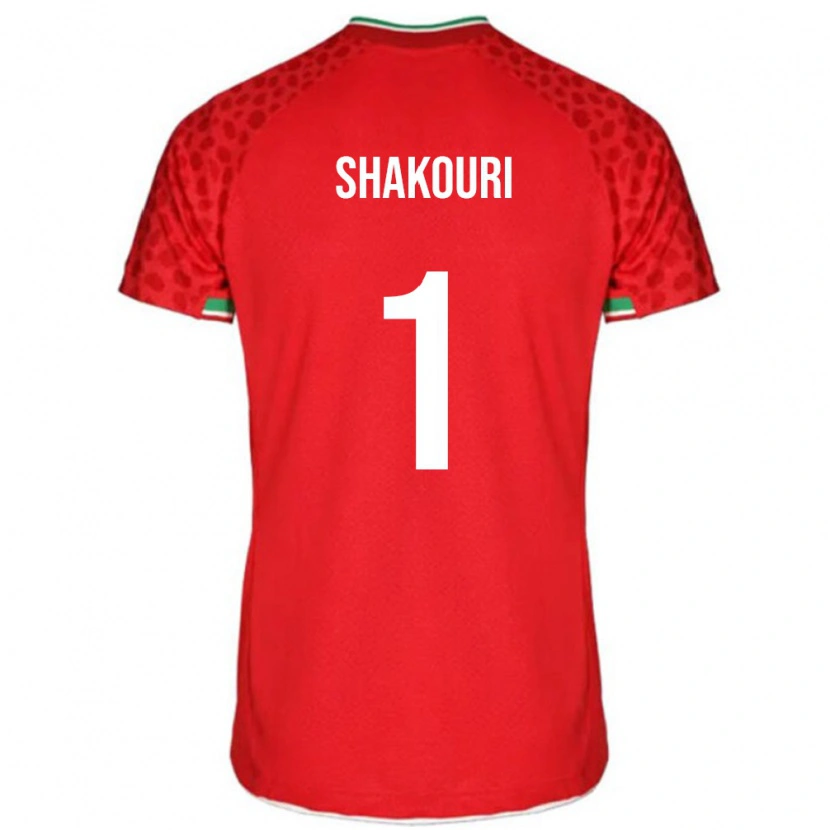 Danxen Homme Maillot Iran Arsha Shakouri #1 Rouge Tenues Extérieur 24-26 T-Shirt