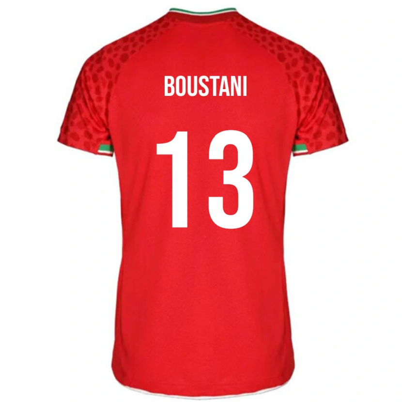 Danxen Homme Maillot Iran Amirmohammad Boustani #13 Rouge Tenues Extérieur 24-26 T-Shirt