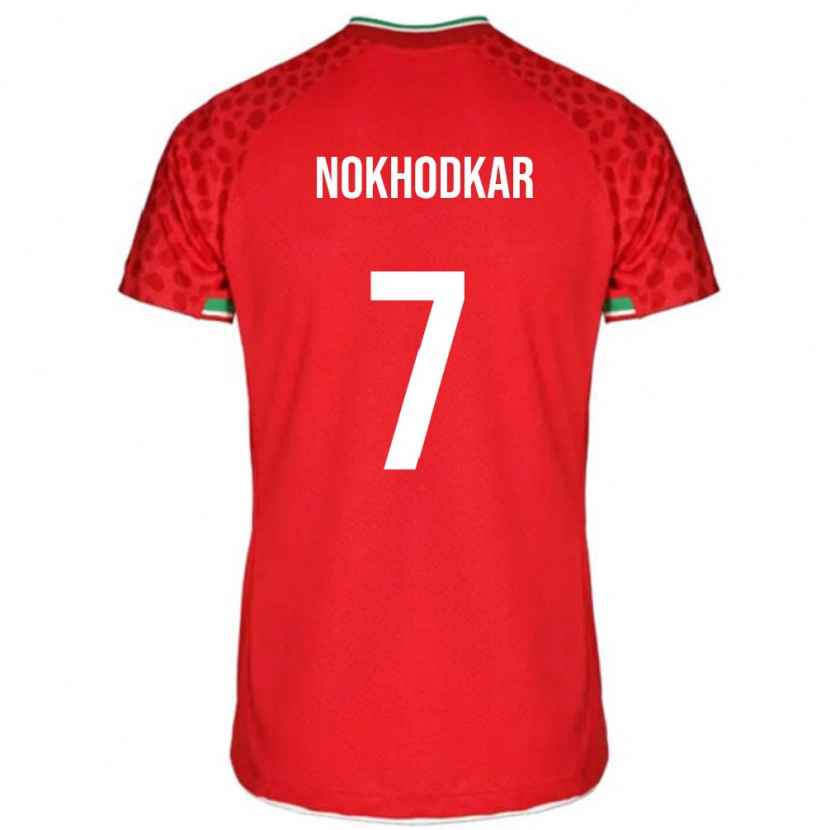Danxen Homme Maillot Iran Hossein Nokhodkar #7 Rouge Tenues Extérieur 24-26 T-Shirt
