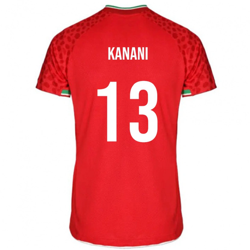 Danxen Homme Maillot Iran Hossein Kanani #13 Rouge Tenues Extérieur 24-26 T-Shirt