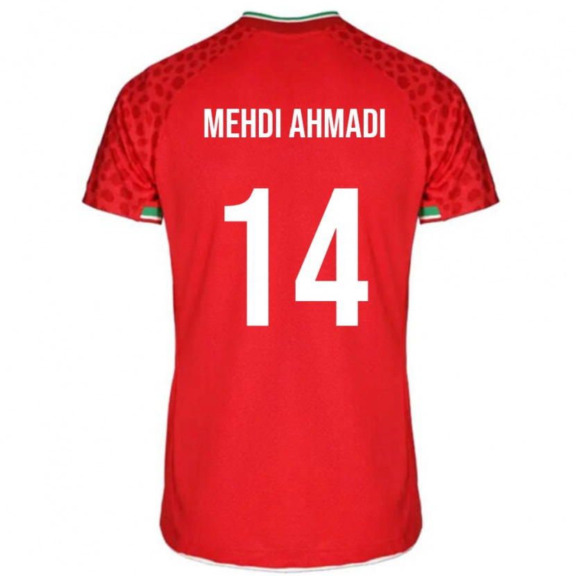 Danxen Homme Maillot Iran Mohammad Mehdi Ahmadi #14 Rouge Tenues Extérieur 24-26 T-Shirt