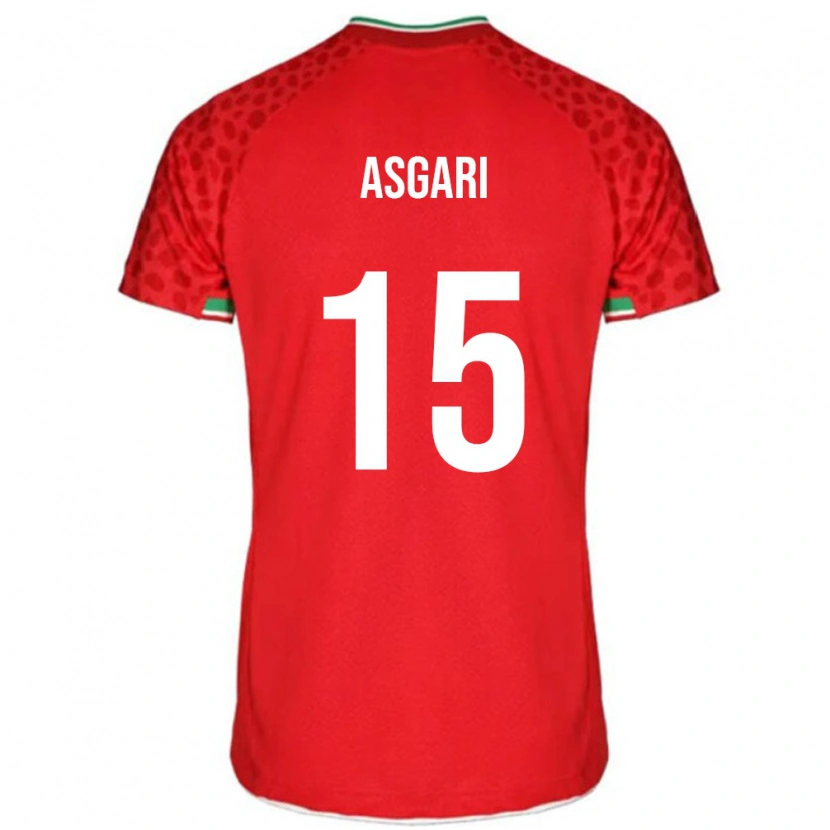 Danxen Homme Maillot Iran Mohammad Asgari #15 Rouge Tenues Extérieur 24-26 T-Shirt