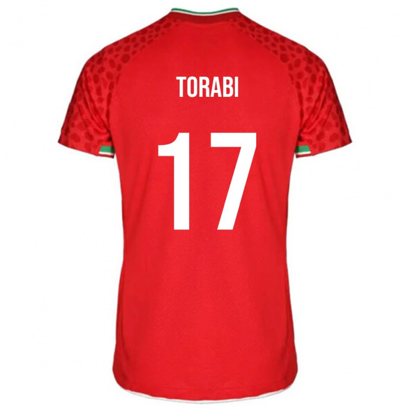 Danxen Homme Maillot Iran Mehdi Torabi #17 Rouge Tenues Extérieur 24-26 T-Shirt