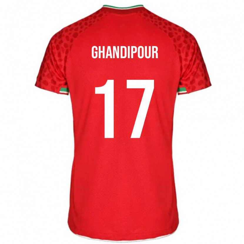 Danxen Homme Maillot Iran Reza Ghandipour #17 Rouge Tenues Extérieur 24-26 T-Shirt