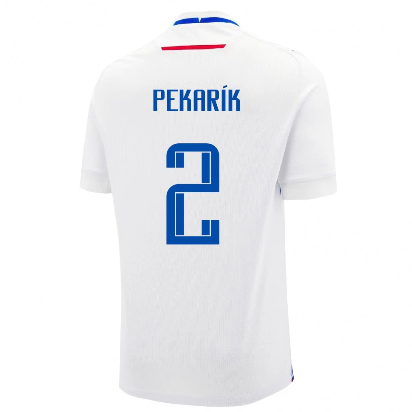 Danxen Homme Maillot Slovaquie Peter Pekarík #2 Blanc Tenues Extérieur 24-26 T-Shirt