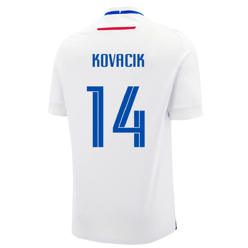 Danxen Homme Maillot Slovaquie Peter Kovacik #14 Blanc Tenues Extérieur 24-26 T-Shirt