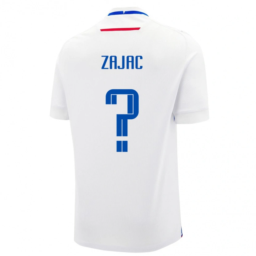 Danxen Homme Maillot Slovaquie Sebastian Zajac #0 Blanc Tenues Extérieur 24-26 T-Shirt