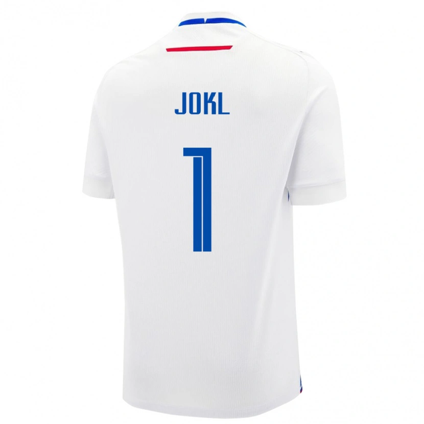 Danxen Homme Maillot Slovaquie Jakub Jokl #1 Blanc Tenues Extérieur 24-26 T-Shirt
