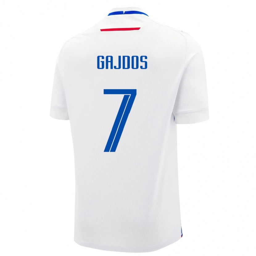 Danxen Homme Maillot Slovaquie Artur Gajdos #7 Blanc Tenues Extérieur 24-26 T-Shirt