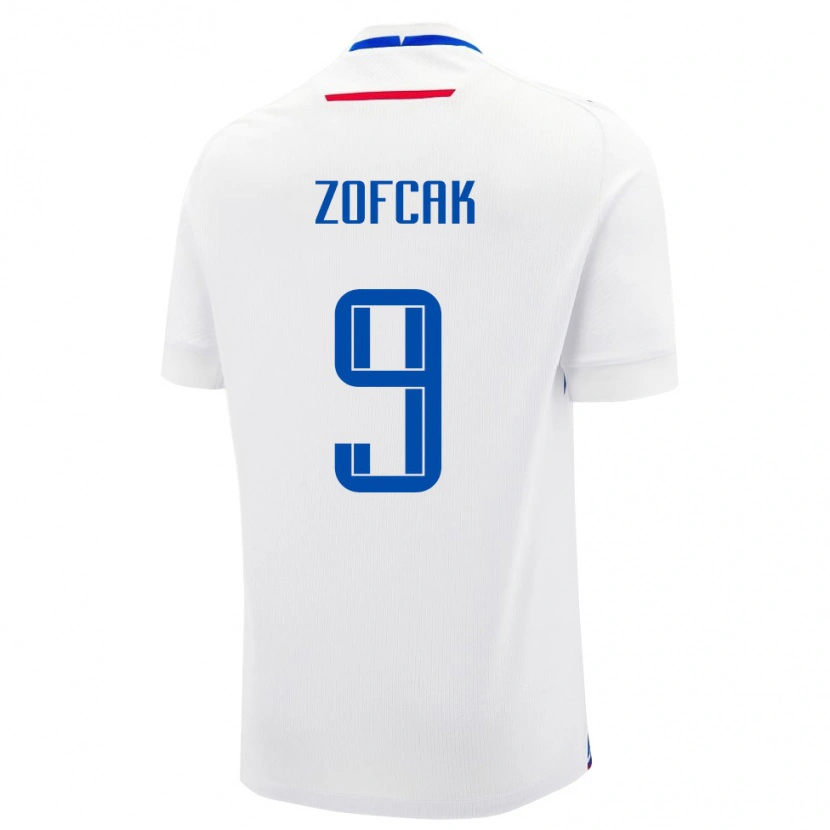 Danxen Homme Maillot Slovaquie Denis Zofcak #9 Blanc Tenues Extérieur 24-26 T-Shirt