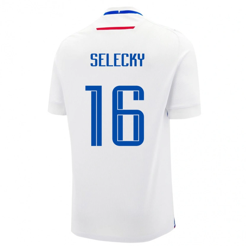Danxen Homme Maillot Slovaquie Alexander Selecky #16 Blanc Tenues Extérieur 24-26 T-Shirt