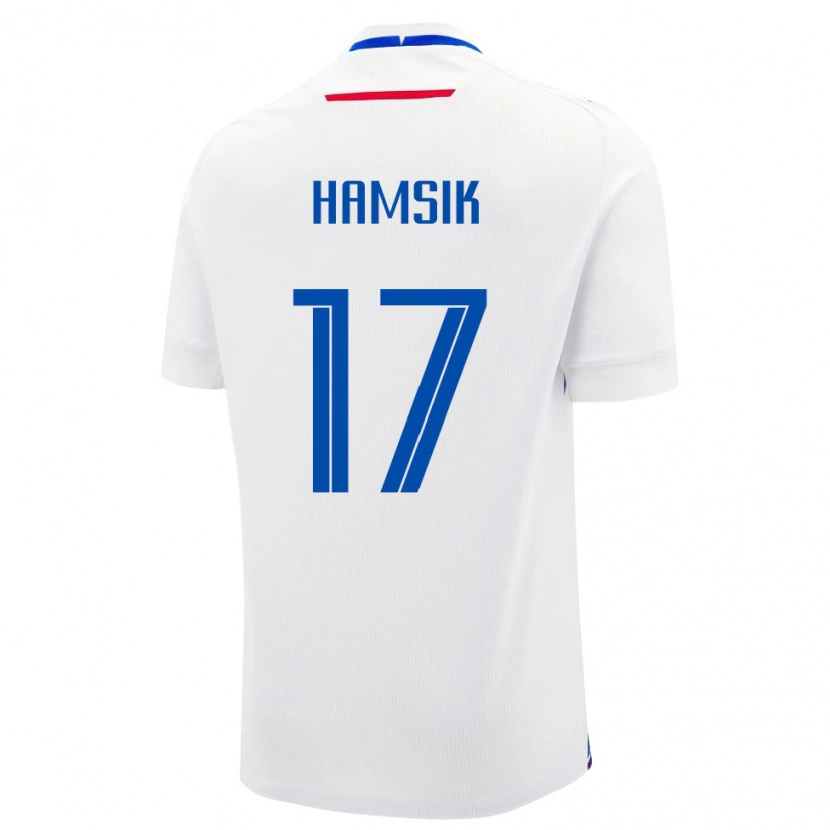 Danxen Homme Maillot Slovaquie Christian Hamsik #17 Blanc Tenues Extérieur 24-26 T-Shirt