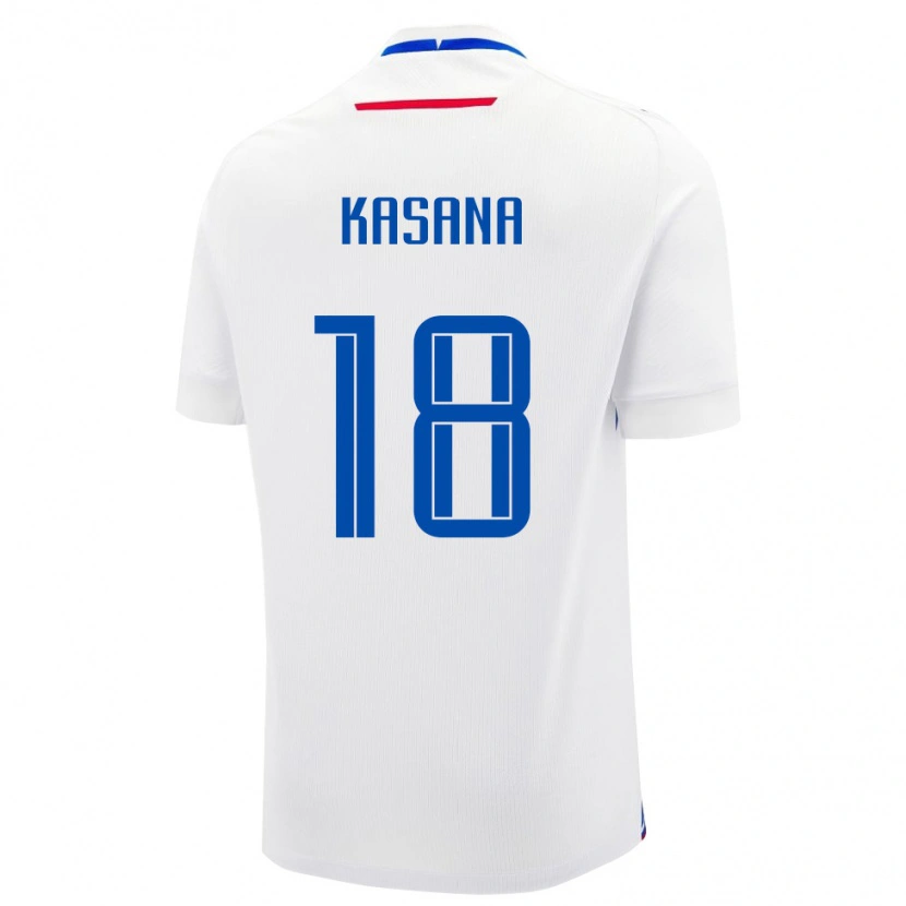 Danxen Homme Maillot Slovaquie Fedor Kasana #18 Blanc Tenues Extérieur 24-26 T-Shirt