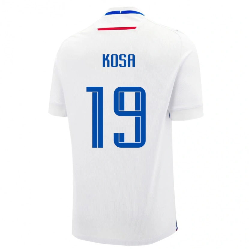 Danxen Homme Maillot Slovaquie Frantisek Kosa #19 Blanc Tenues Extérieur 24-26 T-Shirt