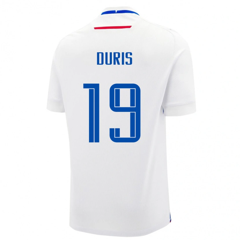 Danxen Homme Maillot Slovaquie Jakub Duris #19 Blanc Tenues Extérieur 24-26 T-Shirt