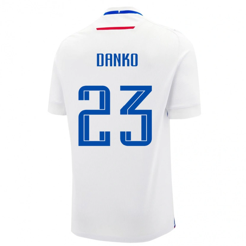 Danxen Homme Maillot Slovaquie Adam Danko #23 Blanc Tenues Extérieur 24-26 T-Shirt