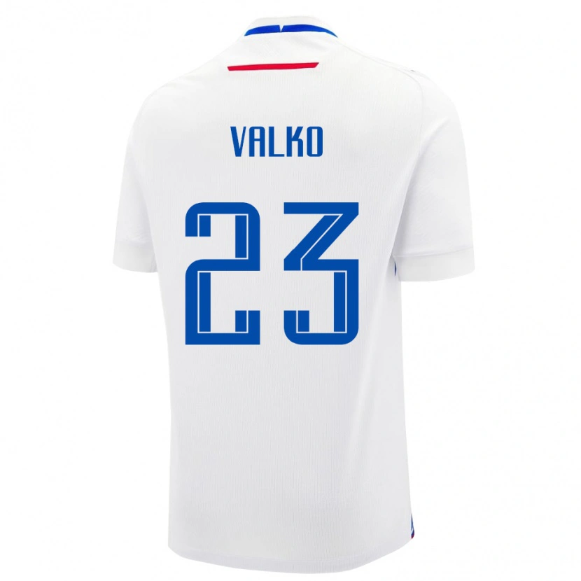 Danxen Homme Maillot Slovaquie Bruno Valko #23 Blanc Tenues Extérieur 24-26 T-Shirt