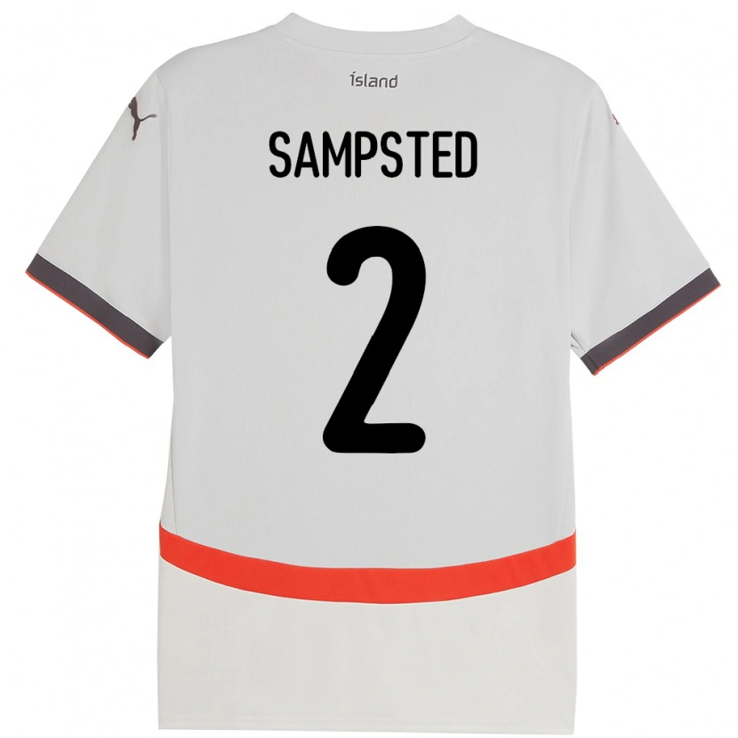 Danxen Homme Maillot Islande Alfons Sampsted #2 Blanc Tenues Extérieur 24-26 T-Shirt