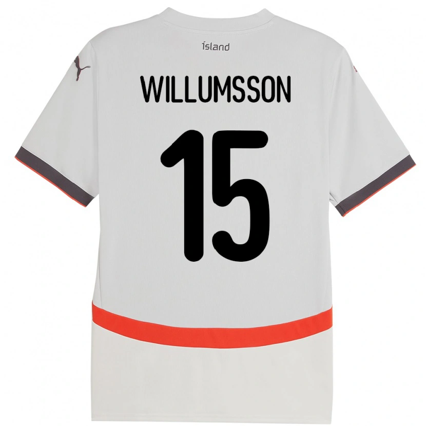 Danxen Homme Maillot Islande Willum Thór Willumsson #15 Blanc Tenues Extérieur 24-26 T-Shirt