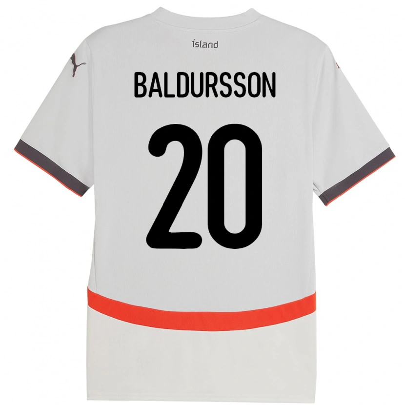 Danxen Homme Maillot Islande Andri Fannar Baldursson #20 Blanc Tenues Extérieur 24-26 T-Shirt