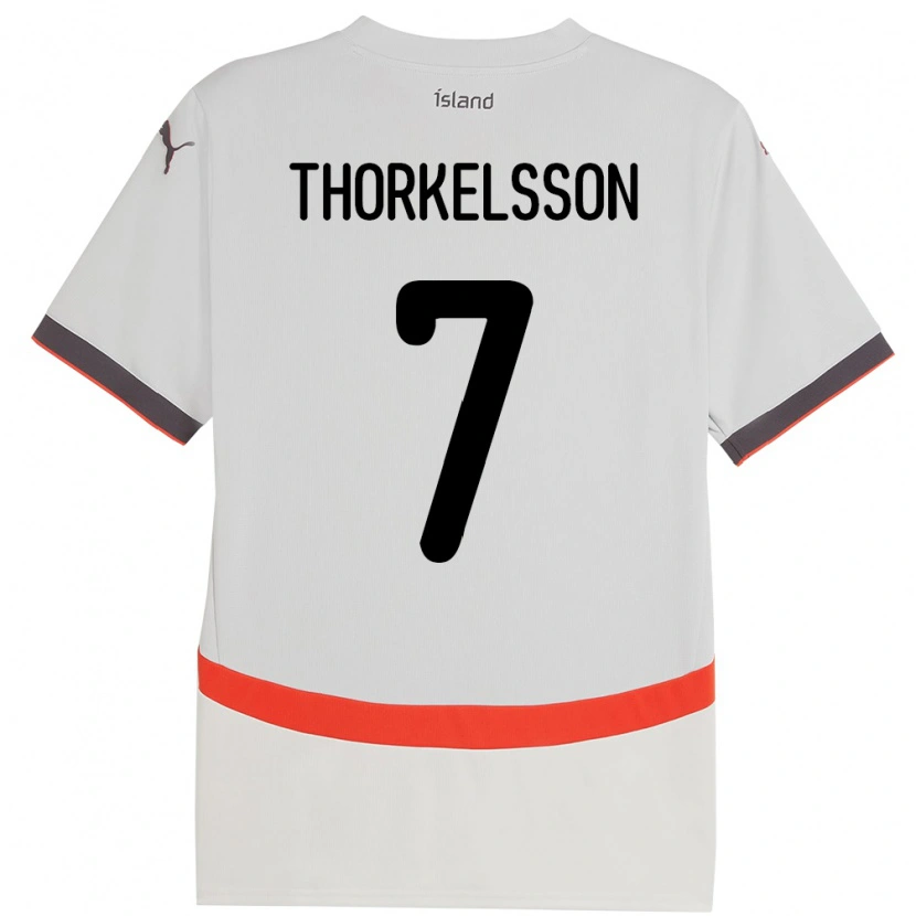 Danxen Homme Maillot Islande Róbert Frosti Thorkelsson #7 Blanc Tenues Extérieur 24-26 T-Shirt