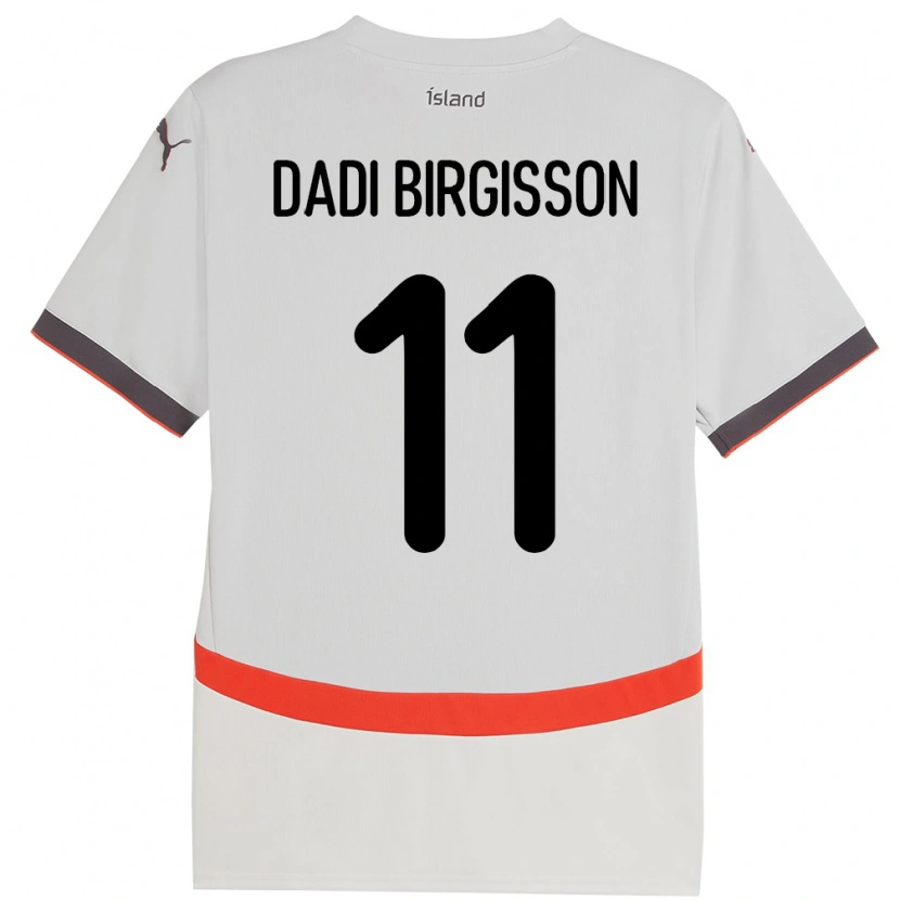 Danxen Homme Maillot Islande Adolf Dadi Birgisson #11 Blanc Tenues Extérieur 24-26 T-Shirt