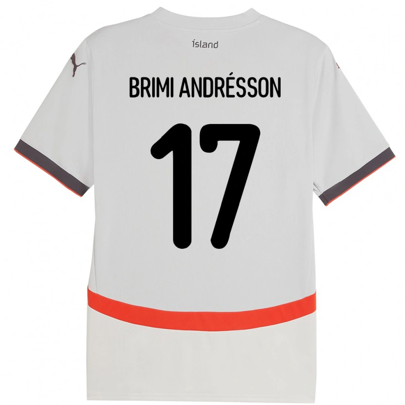 Danxen Homme Maillot Islande Björgvin Brimi Andrésson #17 Blanc Tenues Extérieur 24-26 T-Shirt