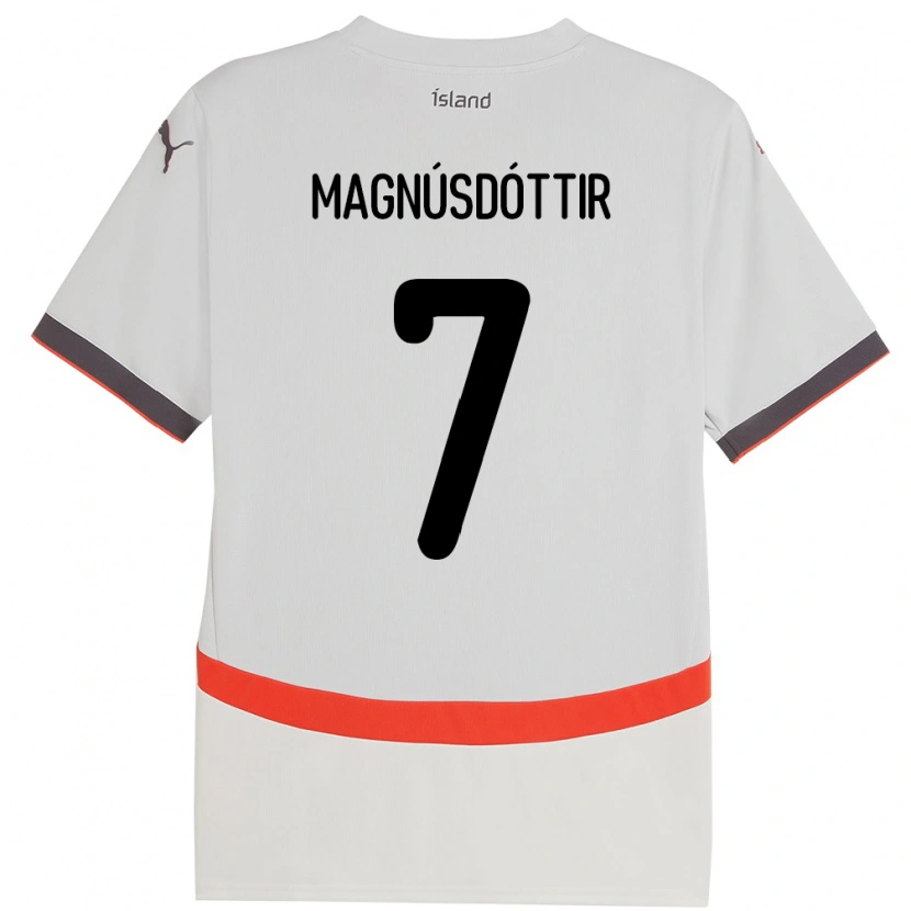 Danxen Homme Maillot Islande Selma Sól Magnúsdóttir #7 Blanc Tenues Extérieur 24-26 T-Shirt