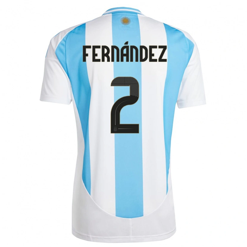 Danxen Femme Maillot Argentine Damián Fernández #2 Blanc Bleu Tenues Domicile 24-26 T-Shirt