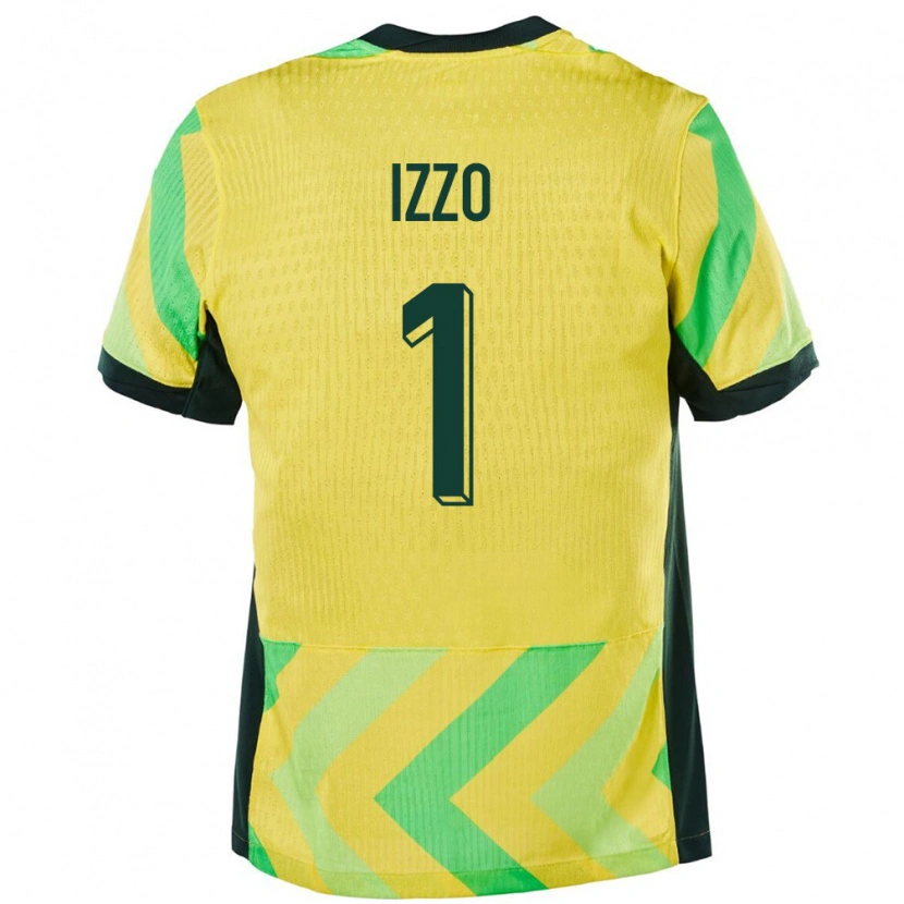 Danxen Femme Maillot Australie Paul Izzo #1 Doré Tenues Domicile 24-26 T-Shirt