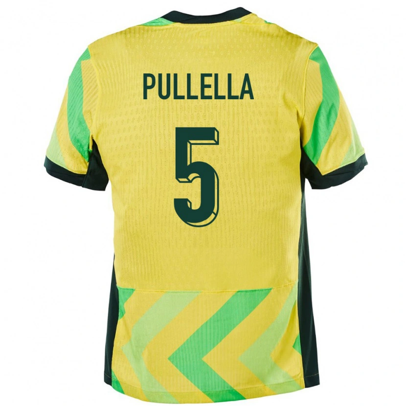 Danxen Femme Maillot Australie Christian Pullella #5 Doré Tenues Domicile 24-26 T-Shirt