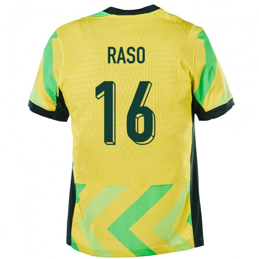 Danxen Femme Maillot Australie Hayley Raso #16 Doré Tenues Domicile 24-26 T-Shirt