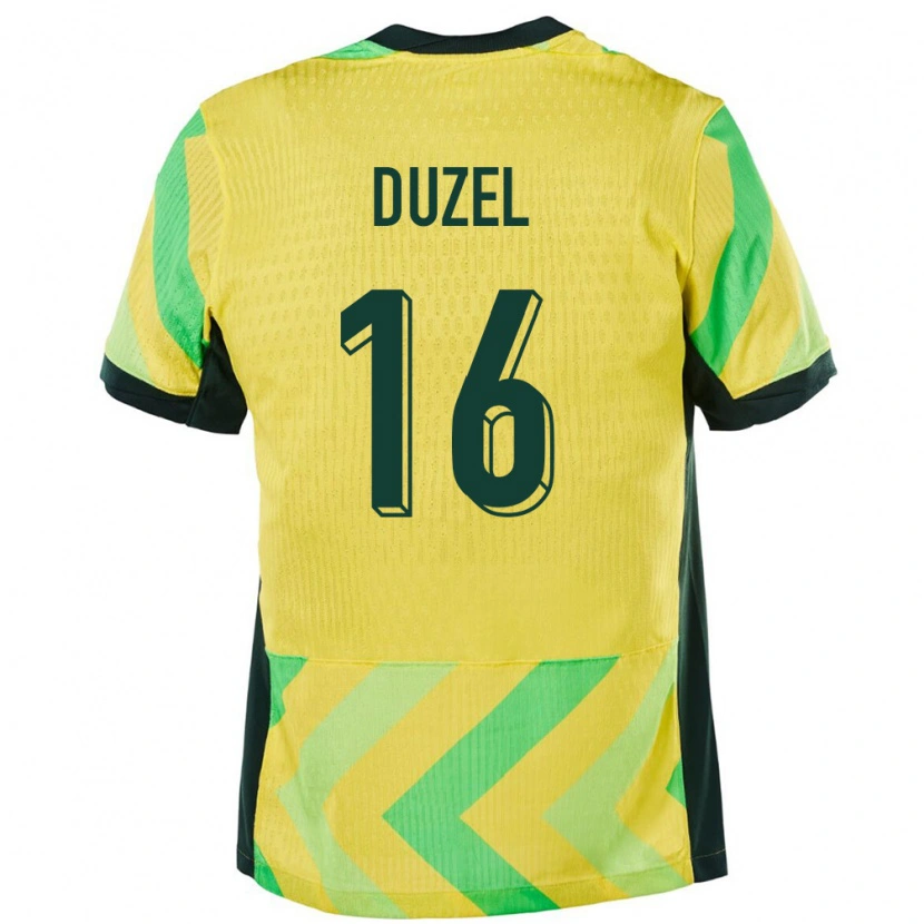 Danxen Femme Maillot Australie Luke Duzel #16 Doré Tenues Domicile 24-26 T-Shirt