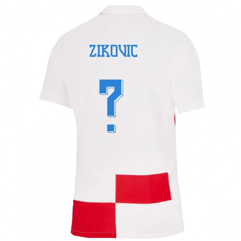 Danxen Femme Maillot Croatie Teo Zikovic #0 Blanc Rouge Tenues Domicile 24-26 T-Shirt