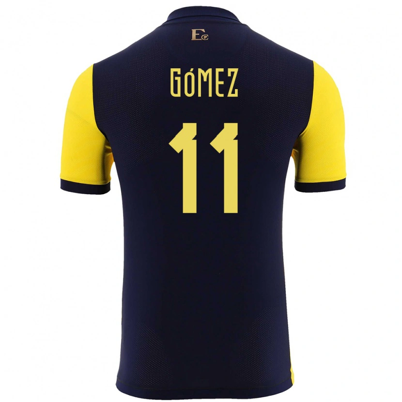 Danxen Femme Maillot Équateur Jandry Gómez #11 Jaune Tenues Domicile 24-26 T-Shirt
