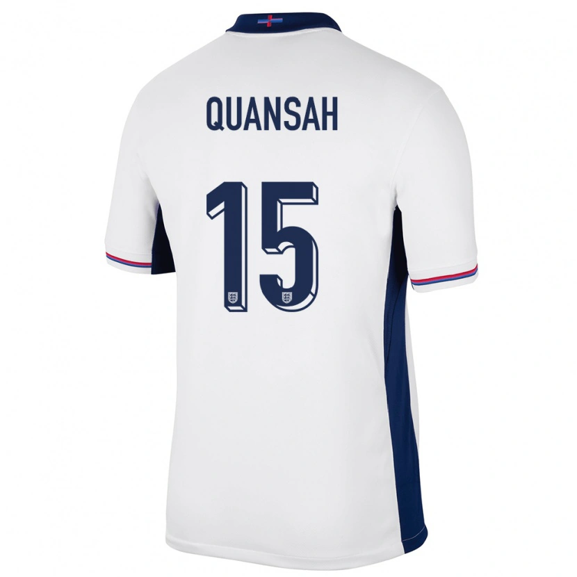 Danxen Femme Maillot Angleterre Jarell Quansah #15 Blanc Tenues Domicile 24-26 T-Shirt