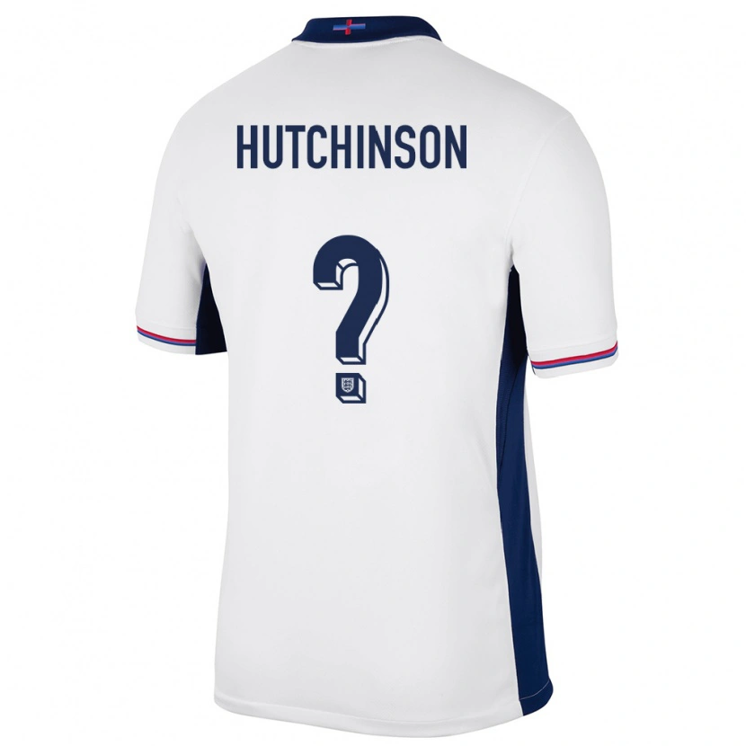 Danxen Femme Maillot Angleterre Omari Hutchinson #0 Blanc Tenues Domicile 24-26 T-Shirt