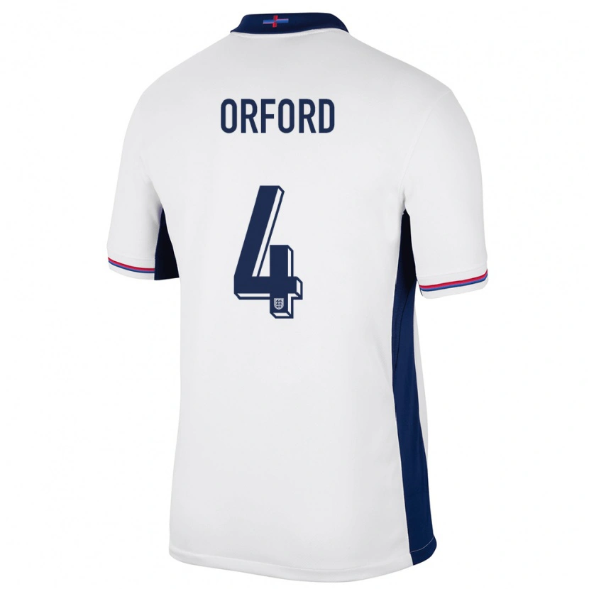 Danxen Femme Maillot Angleterre Lewis Orford #4 Blanc Tenues Domicile 24-26 T-Shirt