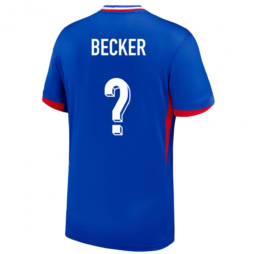 Danxen Femme Maillot France Yoann Becker #0 Bleu Tenues Domicile 24-26 T-Shirt