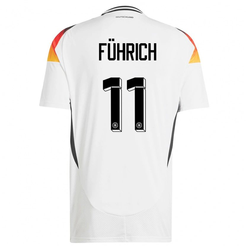 Danxen Femme Maillot Allemagne Chris Führich #11 Blanc Tenues Domicile 24-26 T-Shirt