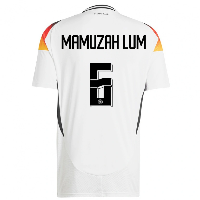 Danxen Femme Maillot Allemagne Boris Mamuzah Lum #6 Blanc Tenues Domicile 24-26 T-Shirt