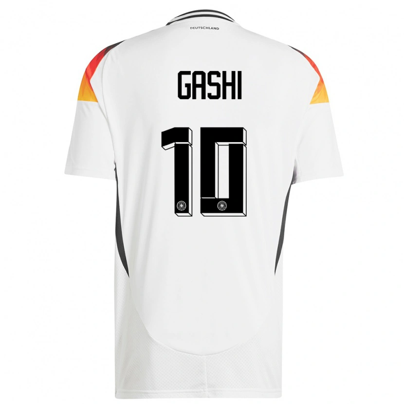 Danxen Femme Maillot Allemagne Yll Gashi #10 Blanc Tenues Domicile 24-26 T-Shirt