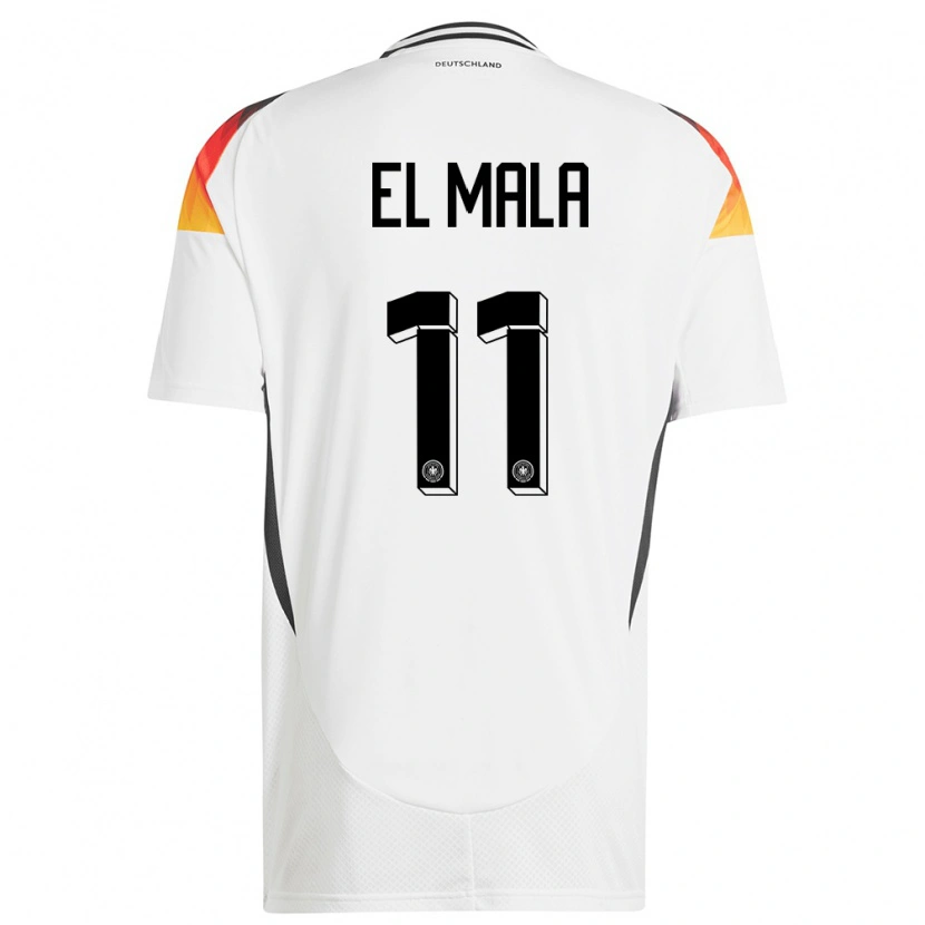 Danxen Femme Maillot Allemagne Said El Mala #11 Blanc Tenues Domicile 24-26 T-Shirt