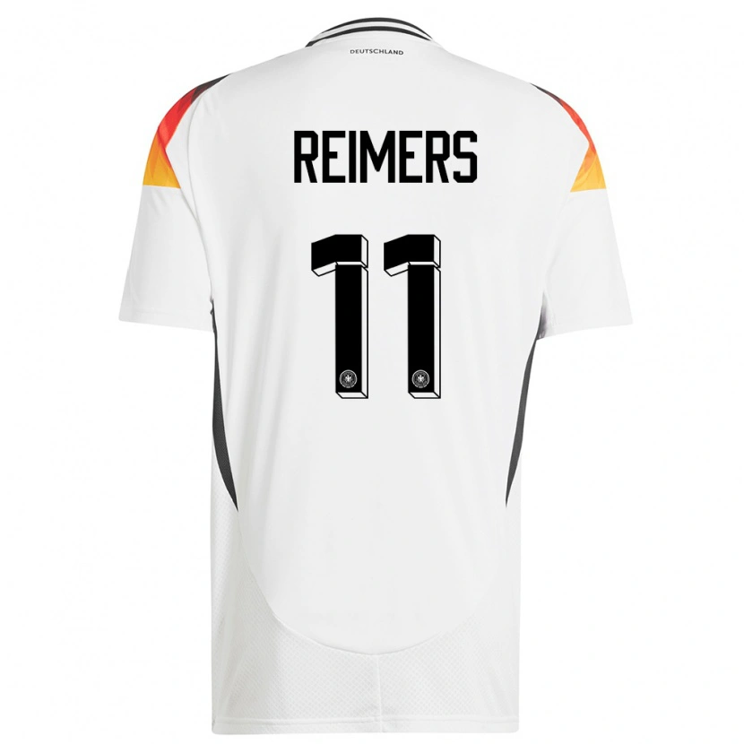 Danxen Femme Maillot Allemagne Moritz Reimers #11 Blanc Tenues Domicile 24-26 T-Shirt